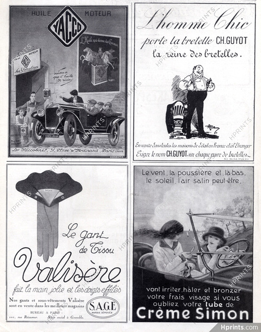 Crème Simon (Cosmetics) 1924 Vilà & Valisère Gloves