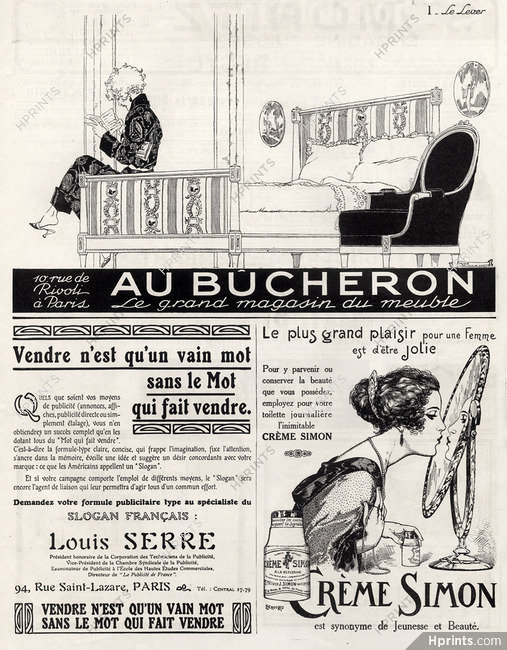 Crème Simon & Au Bûcheron 1924 Herouard, René Vincent