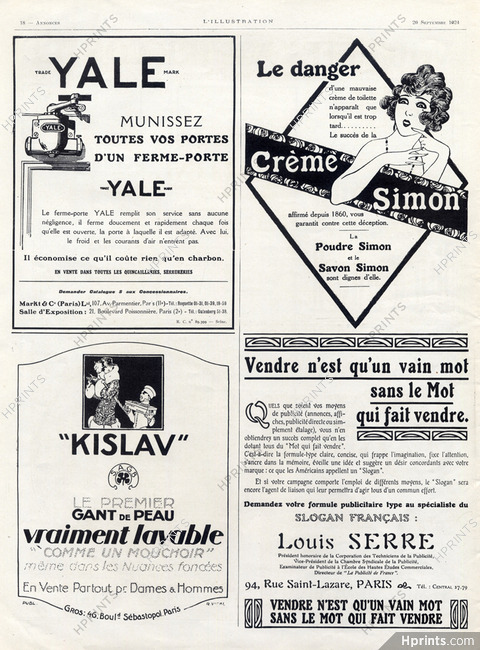 Crème Simon (Cosmetics) 1924