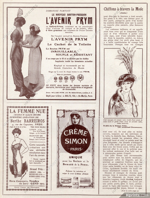 Crème Simon (Cosmetics) 1913