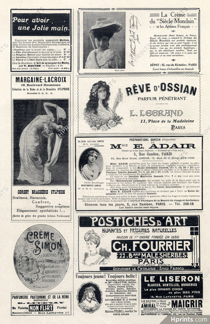 Crème Simon (Cosmetics) 1908 Margaine Lacroix Corset