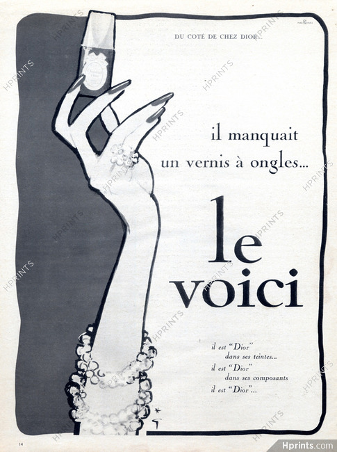Christian Dior (Cosmetics) 1962 Nail Polish, René Gruau