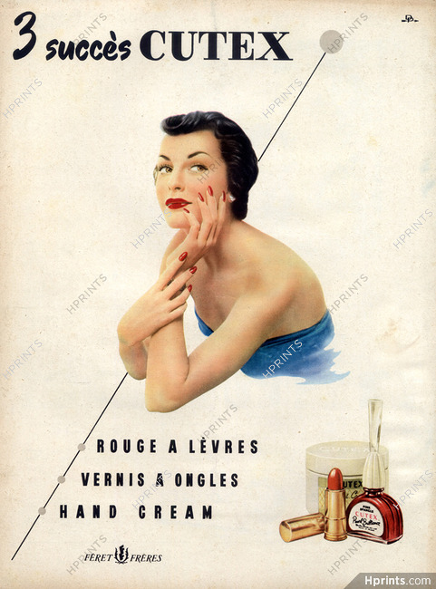 Cutex (Cosmetics) 1952 Nail Polish Lipstick