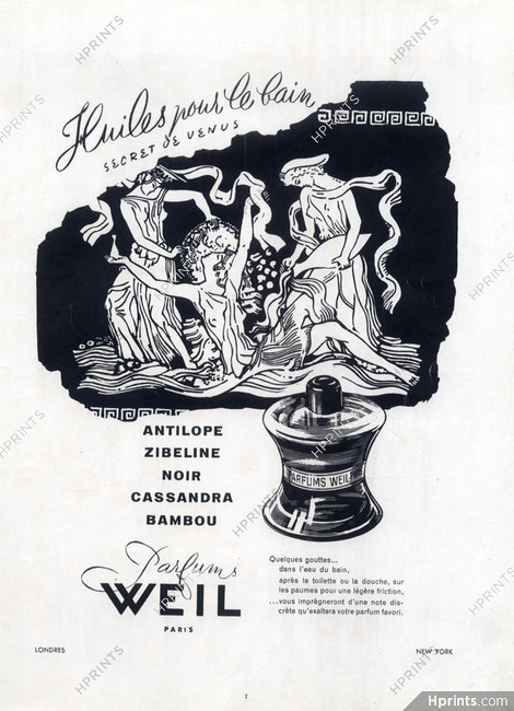 Weil (Perfumes) 1947 Secret de Venus Classical Antiquity