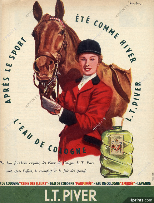 Piver (Perfumes) 1954 L'Eau de Cologne, Horse Rider, Haramboure