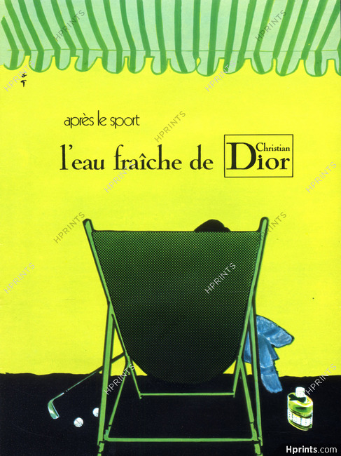Christian Dior (Perfumes) 1972 Eau Fraîche René Gruau Golf