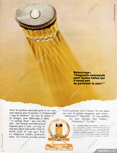 Balenciaga (Perfumes) 1969 Quadrille Photo Harry Meerson