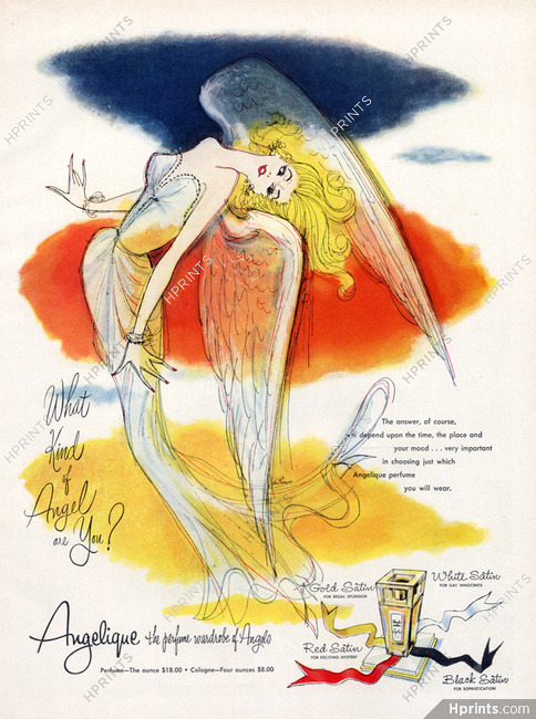 Angelique (Perfumes) 1955 The Perfume Wardrobe of Angels Black Satin