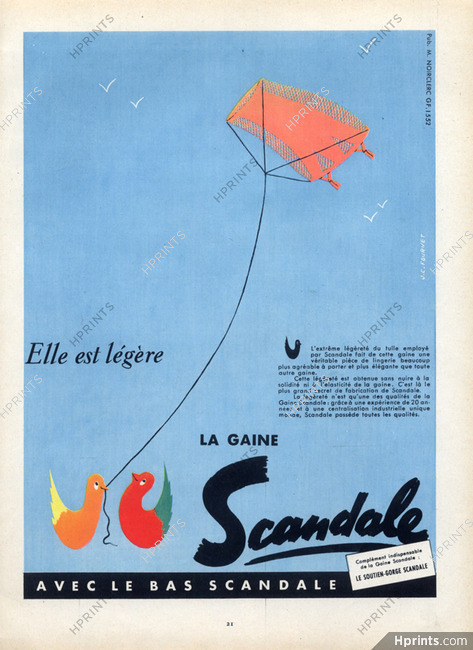Scandale ( Lingerie) 1955 J.C Fournet Kite Girdle Bird