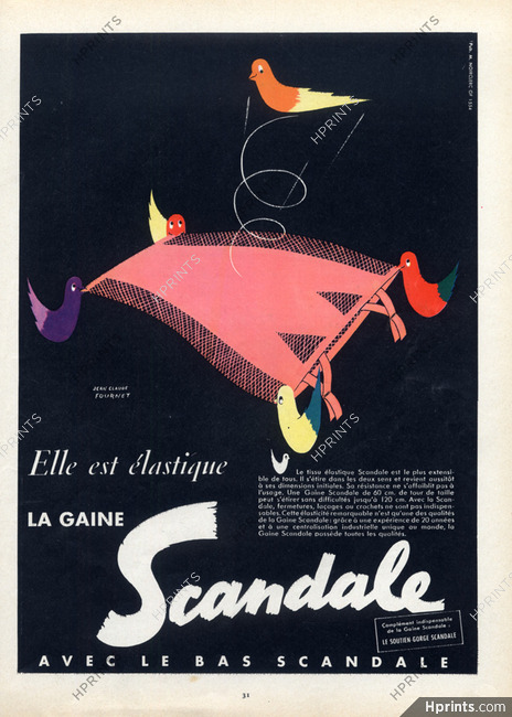 Scandale (Lingerie) 1955 JC.Fournet Girdle Bird