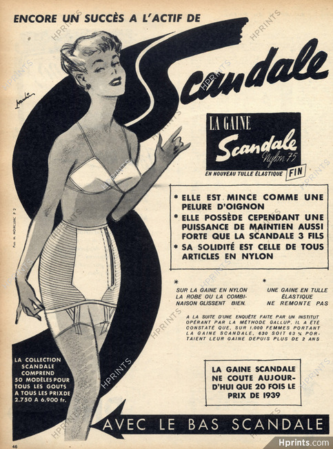 Scandale (Lingerie) 1952 Maurice Paulin Girdle Bra