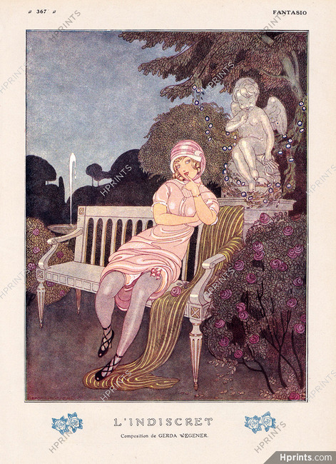 Gerda Wegener 1913 The Indiscreet Elegant Parisienne Angel Decorative Arts