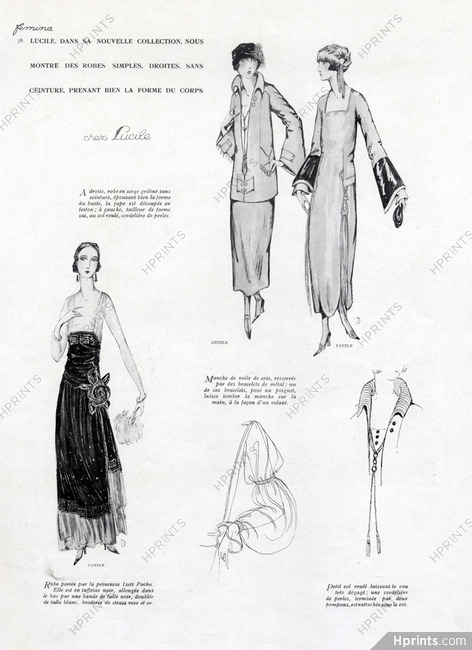 Lucile 1922 Evening Gown for Princesse Izett Pacha — Clipping