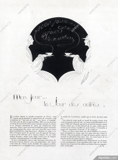 Mon jour... le Jour des autres, 1922 - Erté Novelties at the Fashion Dressmakers Lanvin Chanel Cheruit, Texte par M. R.