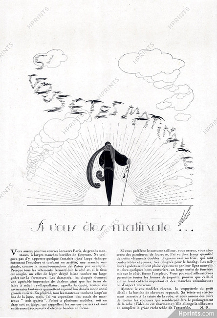 Si vous êtes matinale..., 1922 - Erté Coats Fashion Illustration, Texte par M. R.