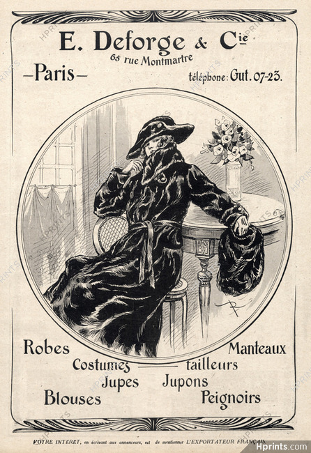 E. Deforge & Cie 1918 Coat, Fashion Illustration