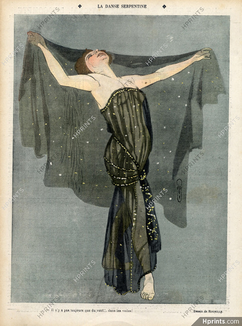 Roubille 1904 The serpentine Dance Dress in transparent veil Dancer