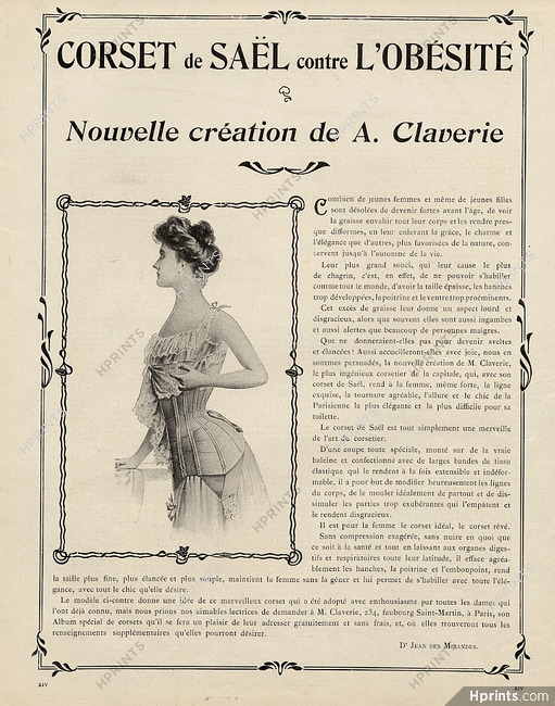 A.Claverie (Corsetmaker) 1915 Saël Corset