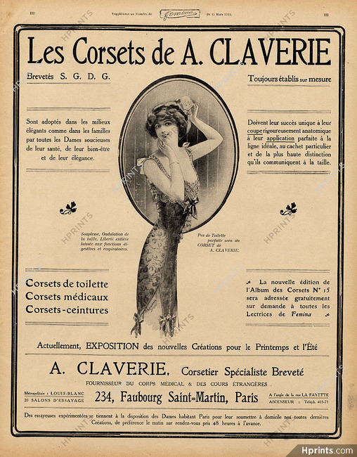 A.Claverie (Corsetmaker) 1911