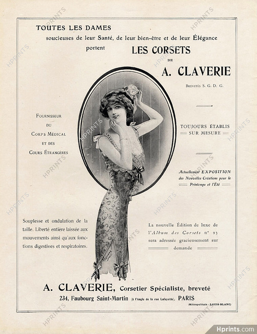 A.Claverie (Corsetmaker) 1911