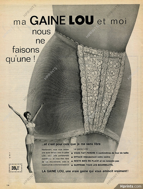 Gaine Lou 1963 Girdle — Publicité Ancienne