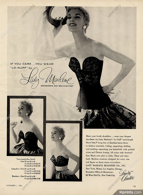 Lady Marlene 1956 Brassieres — Advertisement