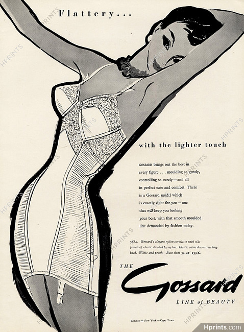 Gossard (Lingerie) 1959 All-in-one, Combiné — Advertisement