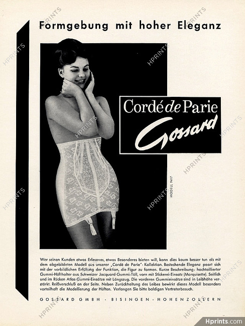 1950 Gossard Girdles Vintage Fashion Advert
