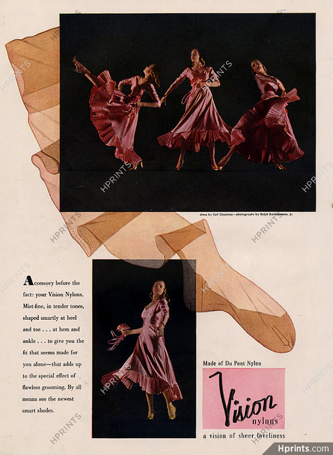 Vision (Stockings) 1955 Dress by Ceil Chapman, Photo Bartholomew