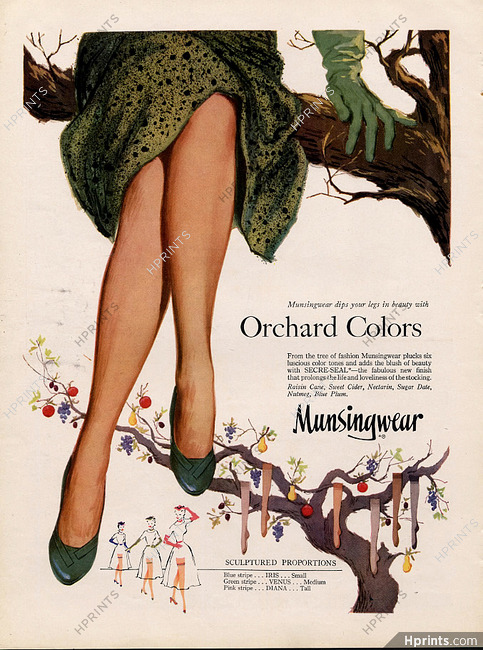 Munsingwear 1952 Orchard Colors, Stockings