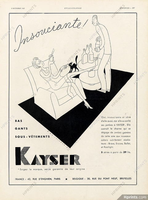Kayser (Hosiery) 1937 Insouciante, R de Lavererie