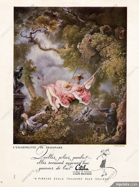 Citiba 1946 Escarpolette d'après Fragonard, Swing, Stockings