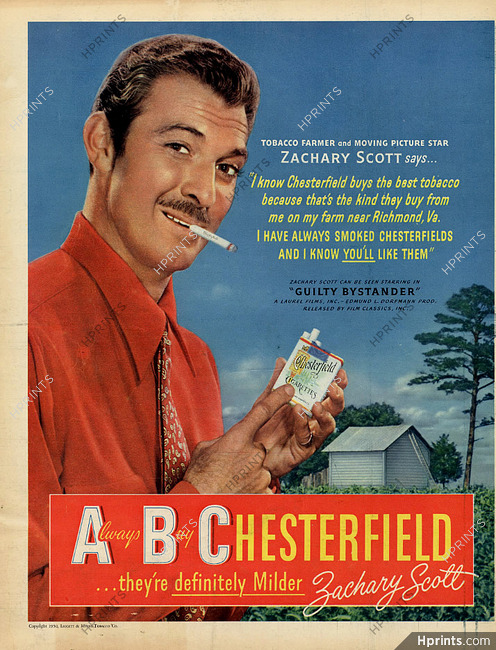 Chesterfield 1950 Zachary Scott