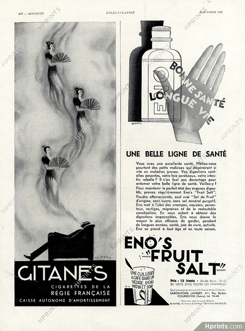 Gitanes (Cigarettes) 1931 An. Girard