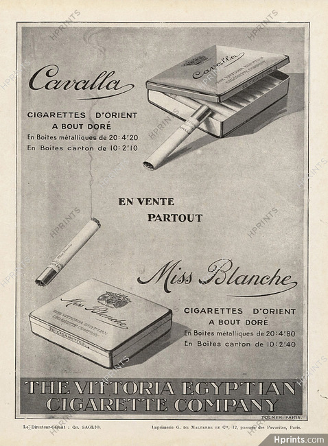 Vittoria Egyptian Cigarette Company 1935 Cavalla & Miss Blanche