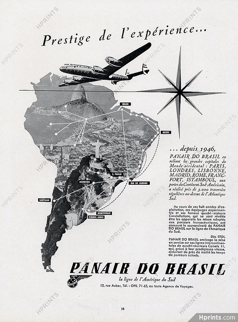 Panair do Brasil (Airlines) 1950 Airplane, Boats, R. Gourgues