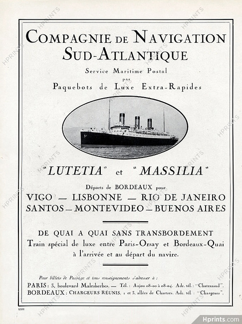 Compagnie Sud-Atlantique 1929 Lutetia & Massilia