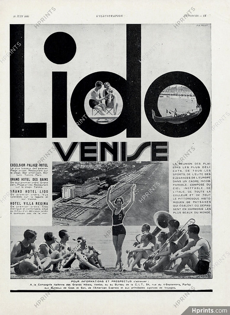 Hôtel Lido (Venise) 1930 Swimmers