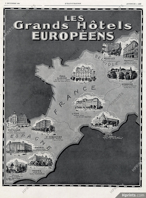 Les Grands Hôtels Européens 1929 Hotel Negresco, Claridge, Astoria