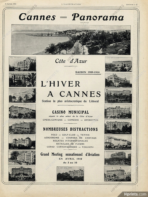 Hôtels 1910 L'Hiver à Cannes