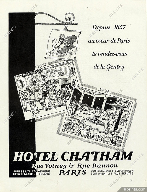 Hôtel Chatham 1931