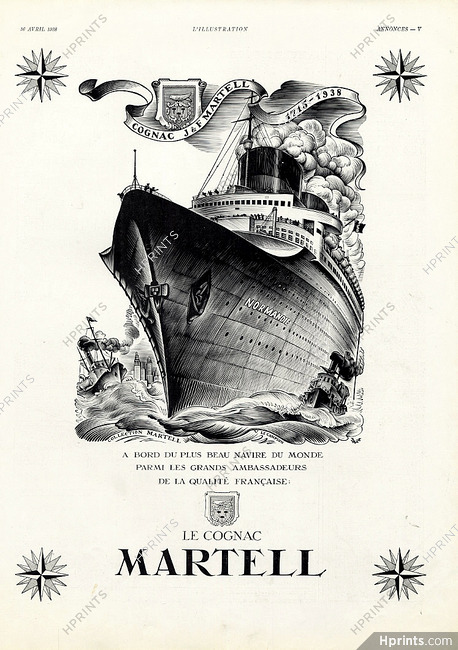 Martell (Cognac) 1938 Le Normandie, V. le Campion
