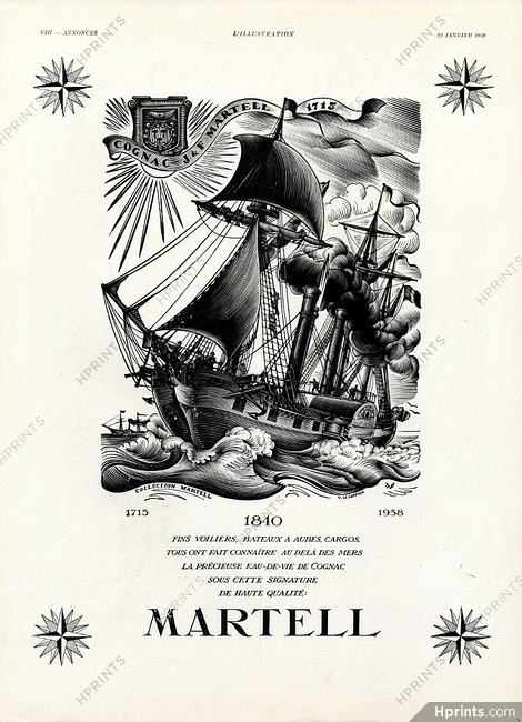 Martell (Cognac) 1938 "1840" Boat, V. le Campion