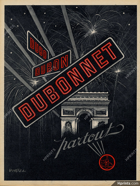 Dubonnet 1953 Virtel, Arc De Triomphe, Fireworks