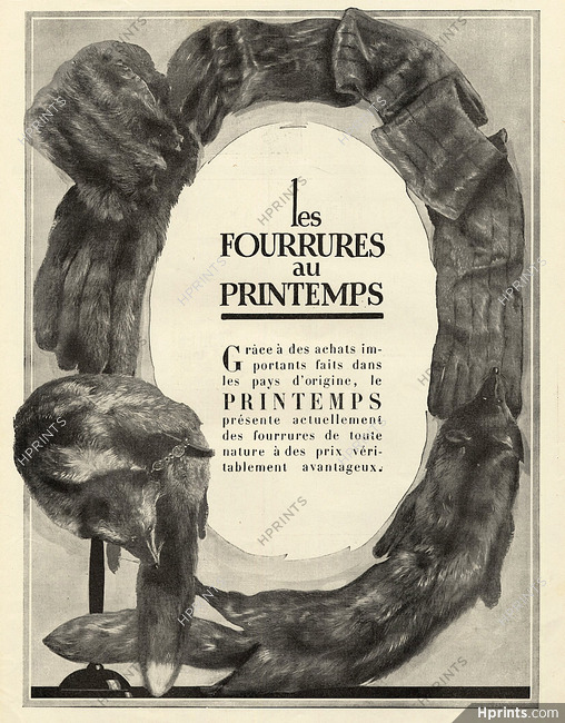 Au Printemps 1925 Les Fourrures, Furs, Fox