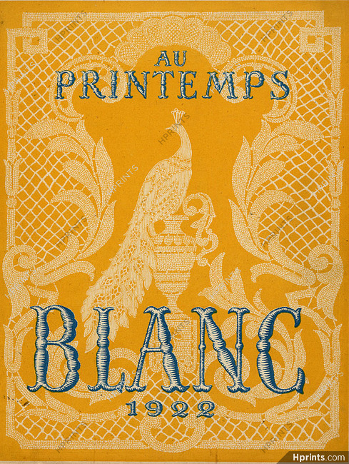 Au Printemps 1922 Peacock Embroidery