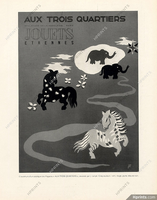 Aux Trois Quartiers 1937 Toys, Elephant, Horse, J. Lurçat