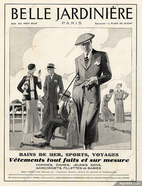 Belle Jardinière 1933 Golf, Men's Clothing, G. Cazenove