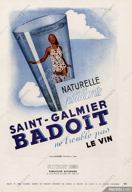 Badoit (Water) Saint-Galmier 1947 Montebello