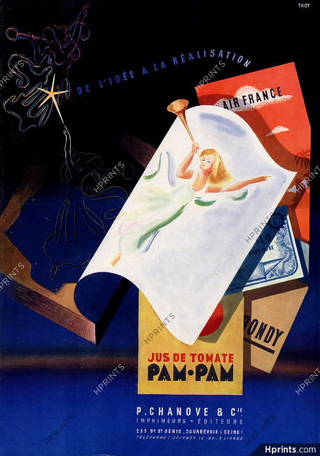 P. Chanove & Cie 1947 Imprimeurs, Editeurs, Poster art
